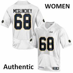 Women's Irish #68 Mike McGlinchey White Authentic College Jerseys 490759-332