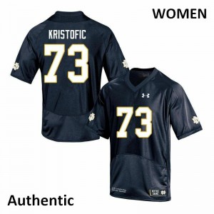 Women Notre Dame #73 Andrew Kristofic Navy Authentic NCAA Jersey 370564-888