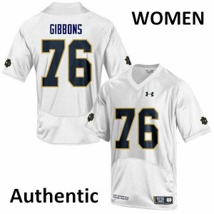 Women's Notre Dame Fighting Irish #76 Dillan Gibbons White Authentic Official Jersey 197168-791