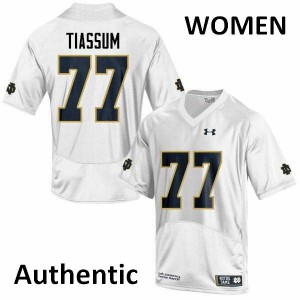 Women's UND #77 Brandon Tiassum White Authentic College Jersey 676709-971