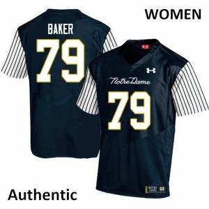 Women UND #79 Tosh Baker Navy Blue Alternate Authentic Stitched Jerseys 664419-554