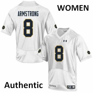 Womens Notre Dame #8 Jafar Armstrong White Authentic Official Jersey 598198-142