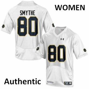 Womens Notre Dame #80 Durham Smythe White Authentic Football Jersey 759840-798