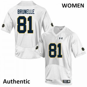 Womens University of Notre Dame #81 Jay Brunelle White Authentic Player Jersey 646381-265