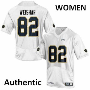 Womens UND #82 Nic Weishar White Authentic High School Jerseys 710399-754