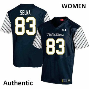 Women's UND #83 Charlie Selna Navy Blue Alternate Authentic Stitched Jersey 637952-238