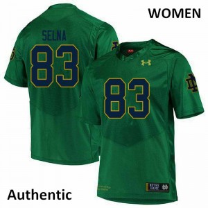 Women's Irish #83 Charlie Selna Green Authentic College Jerseys 573520-130