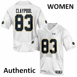 Women UND #83 Chase Claypool White Authentic College Jerseys 932803-298