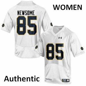 Women Fighting Irish #85 Tyler Newsome White Authentic NCAA Jersey 712842-779