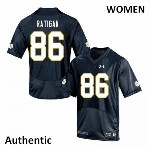 Women Irish #86 Conor Ratigan Navy Authentic NCAA Jerseys 218682-509