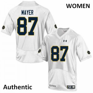 Womens Notre Dame Fighting Irish #87 Michael Mayer White Authentic Official Jerseys 796055-945