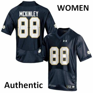 Women University of Notre Dame #88 Javon McKinley Navy Blue Authentic Embroidery Jerseys 537525-136