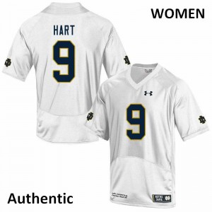 Women's University of Notre Dame #9 Cam Hart White Authentic High School Jersey 586943-696