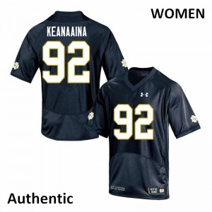 Women Fighting Irish #92 Aidan Keanaaina Navy Authentic NCAA Jerseys 864625-200