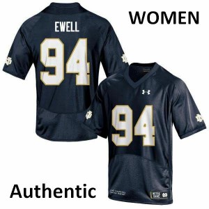 Women's University of Notre Dame #94 Darnell Ewell Navy Authentic NCAA Jerseys 542524-144