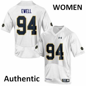 Women's Irish #94 Darnell Ewell White Authentic Football Jersey 242476-938