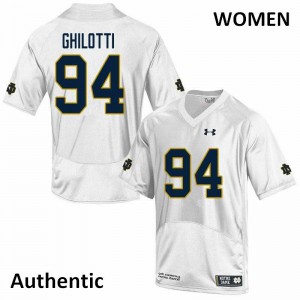 Women's University of Notre Dame #94 Giovanni Ghilotti White Authentic NCAA Jerseys 717241-421