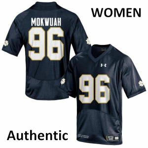 Women University of Notre Dame #96 Pete Mokwuah Navy Blue Authentic Alumni Jerseys 587935-789