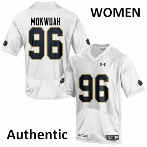Women Fighting Irish #96 Pete Mokwuah White Authentic Embroidery Jersey 808015-667