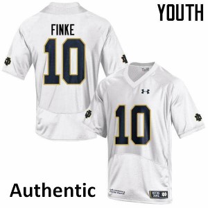 Youth University of Notre Dame #10 Chris Finke White Authentic University Jersey 536593-609