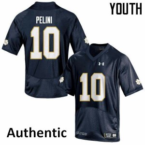 Youth University of Notre Dame #10 Patrick Pelini Navy Authentic Stitch Jerseys 305352-929