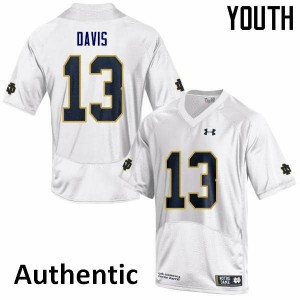 Youth Notre Dame #13 Avery Davis White Authentic Embroidery Jersey 495167-472