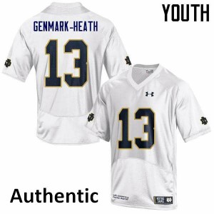 Youth Notre Dame Fighting Irish #13 Jordan Genmark-Heath White Authentic Stitched Jerseys 657059-487