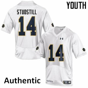 Youth UND #14 Devin Studstill White Authentic High School Jersey 414971-284