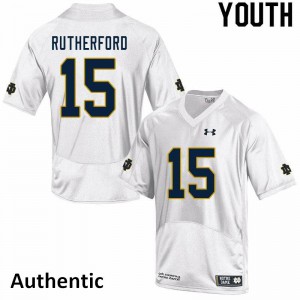 Youth Notre Dame #15 Isaiah Rutherford White Authentic University Jersey 828233-864