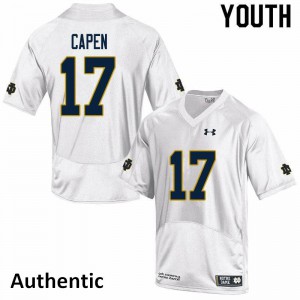 Youth UND #17 Cole Capen White Authentic College Jersey 746383-683