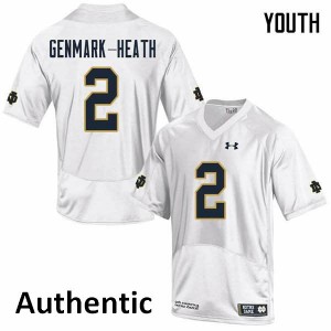 Youth University of Notre Dame #2 Jordan Genmark-Heath White Authentic NCAA Jerseys 548333-846
