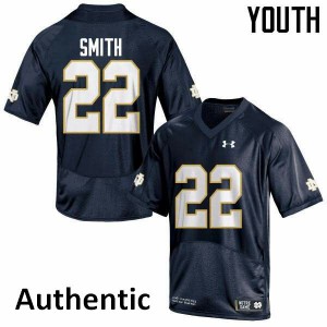 Youth Fighting Irish #22 Harrison Smith Navy Blue Authentic College Jersey 284513-140