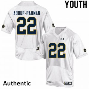 Youth Irish #22 Kendall Abdur-Rahman White Authentic Stitch Jerseys 879070-840