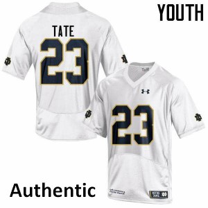 Youth Notre Dame Fighting Irish #23 Golden Tate White Authentic Embroidery Jerseys 947562-178