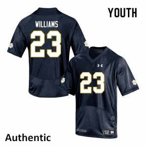 Youth Notre Dame Fighting Irish #23 Kyren Williams Navy Authentic Official Jersey 668829-354