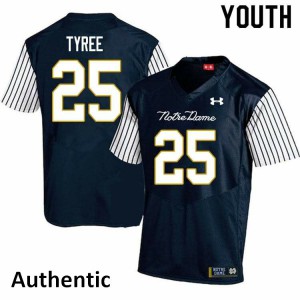 Youth Irish #25 Chris Tyree Navy Blue Alternate Authentic Official Jersey 533218-816