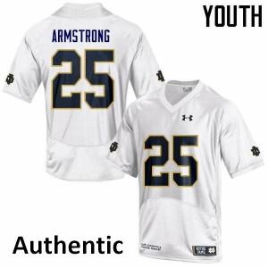 Youth Irish #25 Jafar Armstrong White Authentic Stitched Jerseys 158939-340