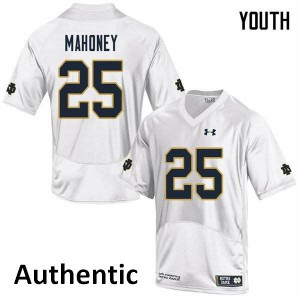 Youth University of Notre Dame #25 John Mahoney White Authentic High School Jerseys 627213-203