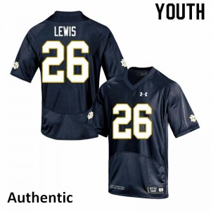 Youth Notre Dame Fighting Irish #26 Clarence Lewis Navy Authentic Embroidery Jersey 982838-359