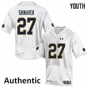 Youth University of Notre Dame #27 Arion Shinaver White Authentic High School Jersey 731210-241
