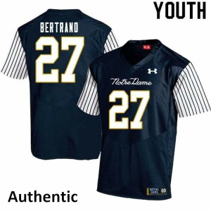 Youth UND #27 JD Bertrand Navy Blue Alternate Authentic Stitched Jersey 412789-188