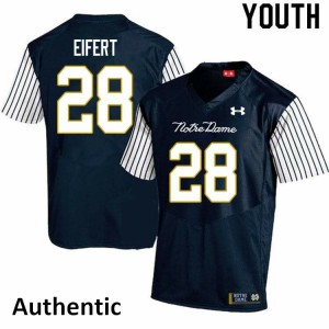 Youth UND #28 Griffin Eifert Navy Blue Alternate Authentic College Jerseys 300544-992