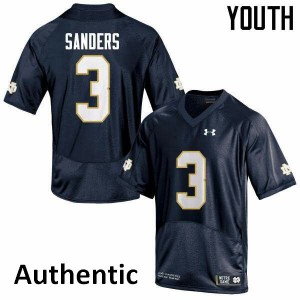 Youth Notre Dame #3 C.J. Sanders Navy Blue Authentic Stitched Jerseys 301271-521