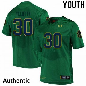 Youth UND #30 Chris Velotta Green Authentic NCAA Jersey 351202-792