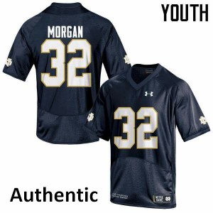 Youth Notre Dame Fighting Irish #32 D.J. Morgan Navy Blue Authentic Embroidery Jerseys 922406-549