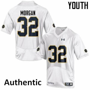 Youth UND #32 D.J. Morgan White Authentic Stitch Jersey 378448-727