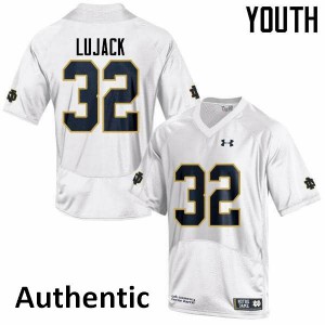Youth Fighting Irish #32 Johnny Lujack White Authentic Official Jerseys 137557-756