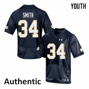 Youth Irish #34 Jahmir Smith Navy Authentic Embroidery Jersey 125898-745