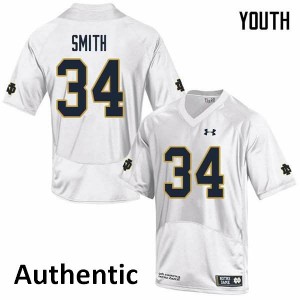Youth Irish #34 Jahmir Smith White Authentic Stitch Jersey 633478-815