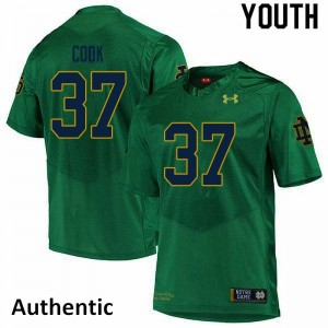 Youth University of Notre Dame #37 Henry Cook Green Authentic Stitched Jerseys 886473-798